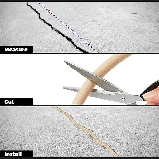 MotiMind 1/2 Inch x 100 ft Foam Backer Rod for Gaps Joints Concrete Crack Filler Caulk Saver Bulk Foam Backing Rod Concrete Filler Rope for Weather Stripping Door Seal (Sandy)