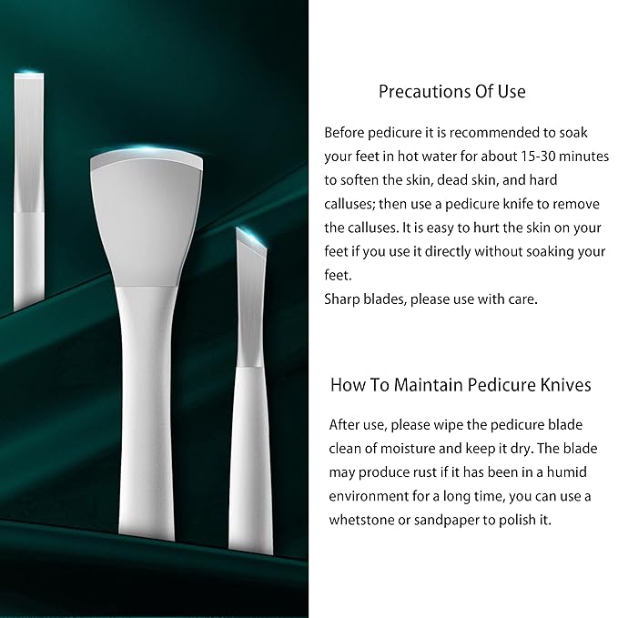 Pedicure Knife For Feet Professional Callus Knife Ingrown Toenail Knives Foot Care Tools Dead Skin Removal Nail Scraper File (Pedicure Knife (Silvery))