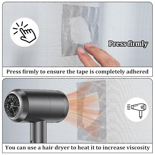 3″ X 30 FT Black Window Screen Repair Tape, Strong Adhesive Fiberglass Mesh Patch for Window & Door Screen Tears