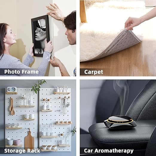 vimiroo 2 Pack Double Sided Tape Heavy Duty, Extra Large 16.4FT Nano Double Sided Mounting Tape, Transparent Strong Removable Adhesive Picture Hanging Strips, Wall Tape Sticky Poster Carpet Decor