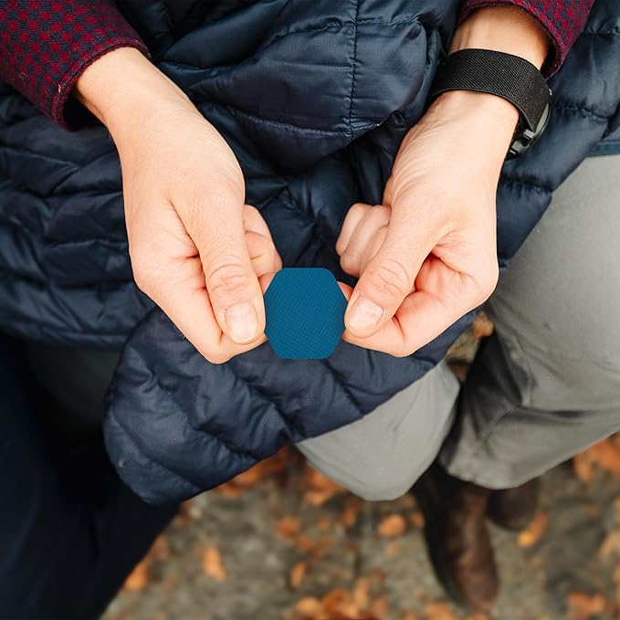GEAR AID Tenacious Tape Hex – 2.5” & 1.5” Repair Patches (4 Patches: Two 2.5” & Two 1.5”, Blue) – Peel-and-Stick Outdoor Nylon Fabric to Fix Holes and Burns in Down Jackets, Rain Gear and Tents