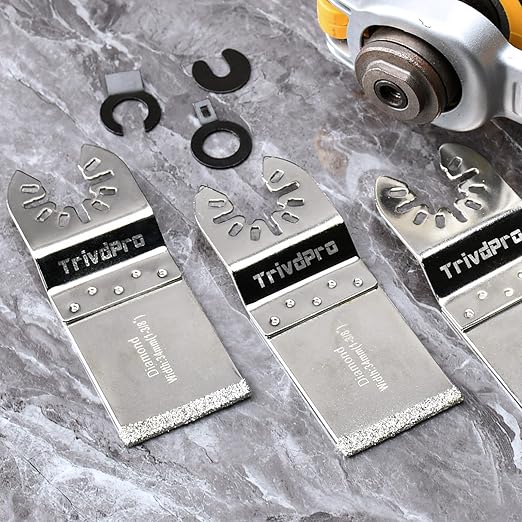 TrivdPro 15pcs Grout Remover Tool Carbide Oscillating Multi Tool Blades Diamond Grout Removal Blade Tools for Tile, Concrete, Masonry, Cleaning Mortar