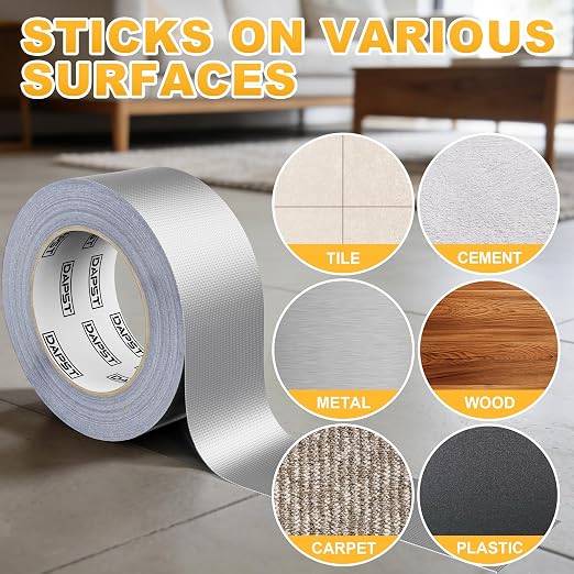 2-Pack Silver Heavy Duty Duct Tape Strong Adhesive, 2 Inch x 60 Yd, Duct Heavy Duty Waterproof All Weather Gray Duct Tape, Duct Tape Bulk for Outdoor Use