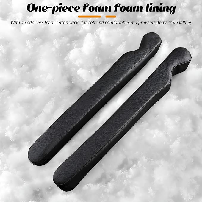 Car Seat Gap Filler, 2PCS Soft Foam Leather Vehicle Seat Crevice Blocker Stop Things from Dropping, Automotive No Drop Plug Guard Gap Stopper, Universal for Truck SUV RV (Black)
