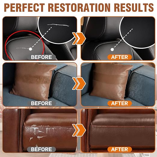 Vigorder Leather Repair Tape, 3" x 61" Self Adhesive Leather Repair Patch for Furniture, Sofa, Car Interior, Office Chair (Dark Brown)