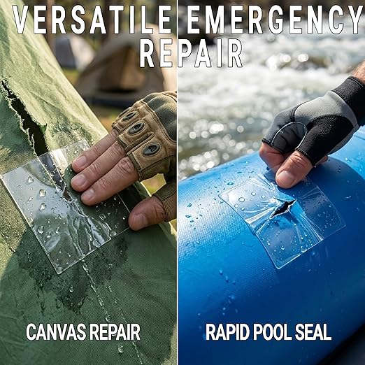 16.4FT x 6 Inch TPU Waterproof Repair Tape, Heavy Duty Vinyl Patch Kit for Inflatable Pool, Floats, Air Mattress, Bounce House, Tent, Canvas, Canopy & RV Awnings – Extra Long Clear Sealing Roll