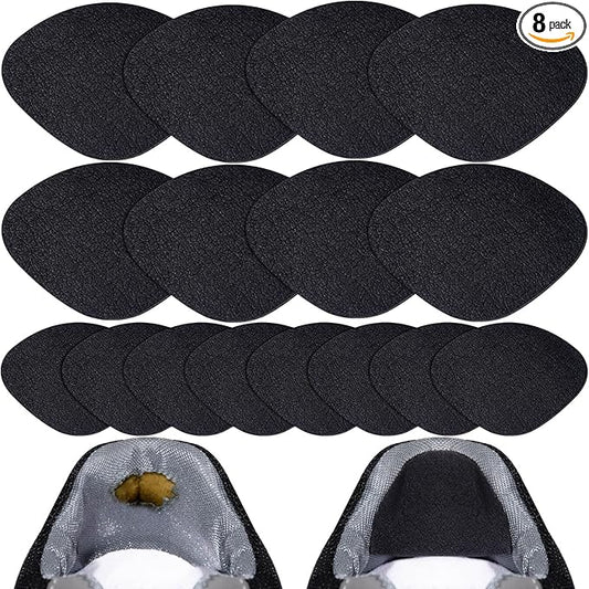 8Pair Shoe Patches for Holes, Self-Adhesive Shoes Heel Repair, Hole Repair for Sneaker, Leather Shoes, High Heels (Black)