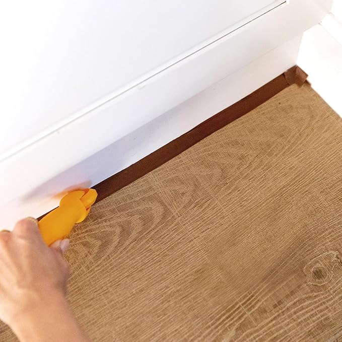 InstaTrim Peel & Stick Flexible Caulk Tape & Trim, Easy to use, self-Adhesive, Caulk sealant for Floors, Doors, Windows, counters, tubs and More - Made in USA, 1/2 inch x 10 feet, 2-Pack, Brown