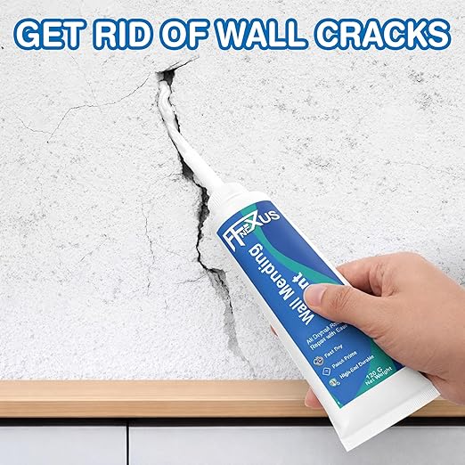 Drywall Repair Kit – 4.23 oz Fast-Dry Putty Tube with 2 × 2″ Wall Patch Mesh, Scraper & 2 × P180 Sandpapers | Quick-Dry Spackle & Sheetrock Crack Filler for Wall, Ceiling & Plaster Hole Repair