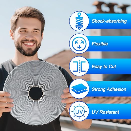 LLPT Butyl Sealing Tape 2" x 50 Ft Nonwoven Fabric Cover 1 Pack | Vapor Permeable, Waterproof Sealing, Non-hardening, Weather Resistant for Wet Areas Bathroom Pool Roof Pipe Joint Repair