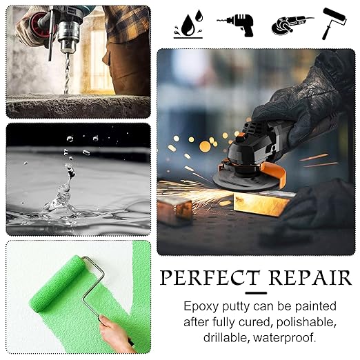 Epoxy Putty - 8oz / 227g Pool Putty, 2 in 1 Underwater or Above Fast Repair, Fix Leaks, Cracks, Filling, Sculpting - 2 Part Epoxy Sculpt Clay for Metal, Tile, Concrete, Plastic, Ceramics (White)