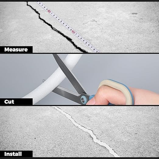 MotiMind 1/2 Inch x 25 ft Foam Backer Rod for Gaps Joints Concrete Crack Filler Caulk Saver Bulk Foam Backing Rod Concrete Filler Rope for Weather Stripping Door Seal (White)