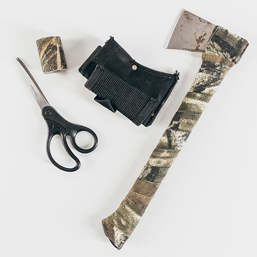 GEAR AID Camo Form Self-Cling and Reusable Fabric Camouflage Wrap, Adds Grip and Shield Hands from Hot or Cold Surfaces to Protect You and Your Equipment, Snow, 2” x 144” Roll, 1 Pack