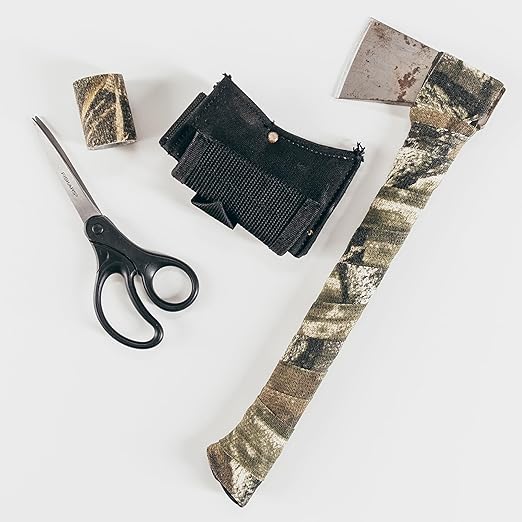 GEAR AID Camo Form Self-Cling and Reusable Fabric Camouflage Wrap, Adds Grip and Shield Hands from Hot or Cold Surfaces to Protect You and Your Equipment, Realtree Edge, 2” x 144” Roll, 2 Pack