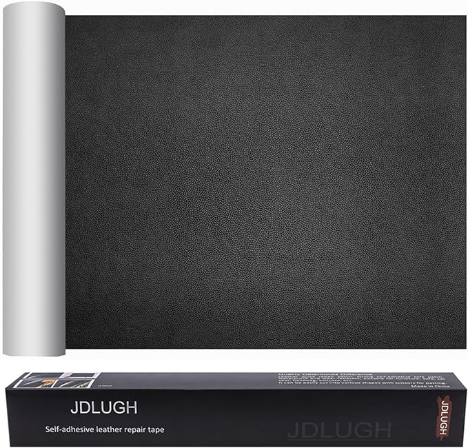 JDLUGH Sofa Leather Repair Patch Tape, Large Self Adhesive Couch, Car Seat, Office Chair, Leather Furniture, Vinyl Repair Patch Kit for Furniture(15x60 Inch, Dark Grey)
