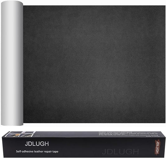 JDLUGH Sofa Leather Repair Patch Tape, Large Self Adhesive Couch, Car Seat, Office Chair, Leather Furniture, Vinyl Repair Patch Kit for Furniture(15x60 Inch, Dark Grey)