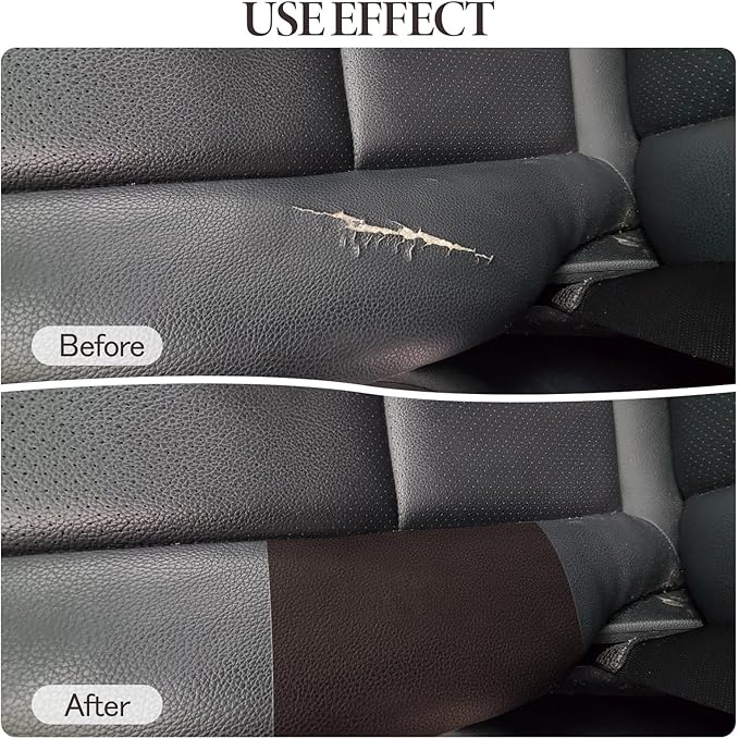 CHEIGHY 2pcs Leather Repair Kit, 8.2X11 inch Self-Adhesive PU Leather Patches for Furniture, Car Seats, Sofa, Office Chair, Belt, Jackets (Dark Coffee)