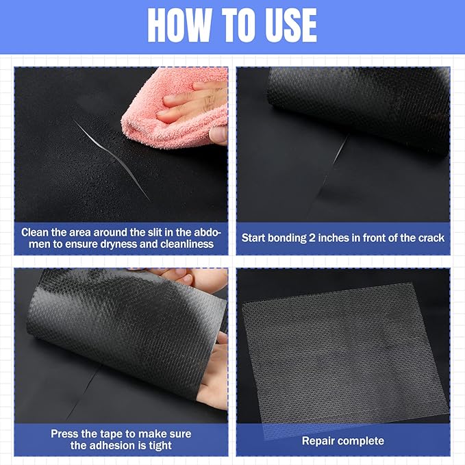 Frienda RV Underbelly Tape RV Underbelly Material Corrugated Waterproof Flex Mend Repair Belly Tape Thick Adhesive Patch Fabric Sealing for Camper Mobile Home Travel Trailer Repair(8 Inch x 50 Feet)