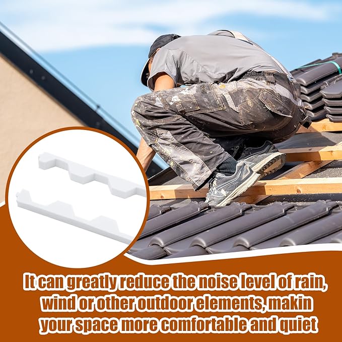 15 Pcs 3ft Long Octagonal Foam Closure Strips for Metal Roofing Standing Seam Low Rib Shallow Wave Panels Seal Ridges Mountain Joints Avoid Gaps Wind Water Dust Closed for Roof Maintenance Repair