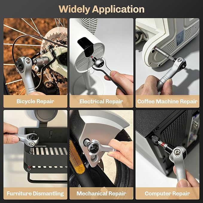 Magnetic Screwdriver Set 40-in-1 Ratchet Screwdriver Tool Kit with 270° Ball-Joint Handle - Portable CRV Bits Precision Repair Tool Set for Electronics,Computer,Phone,Bikes, Watches,Camera