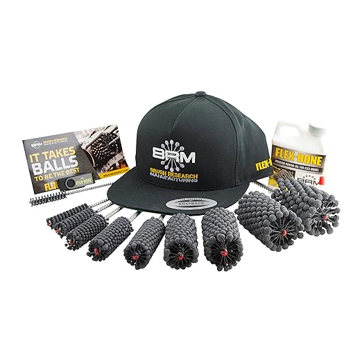 Brush Research 14353 Automotive Flex-Hone® Kit, Diameters Included: 10mm, 1/2", 5/8”, 3/4”, 7/8”, 1”, 1-1/4”, 1-1/2” 1-3/4” and 2”, 180 Grit, Silicon Carbide Abrasive (Pack of 10)