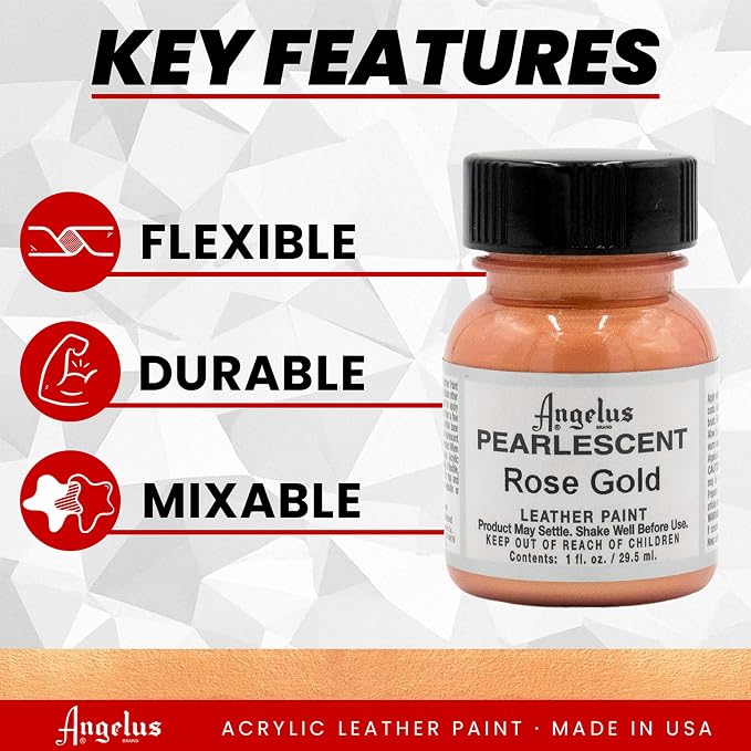 Angelus 1 oz Leather Paint, 1 Fl Oz (Pack of 1), Rose Gold