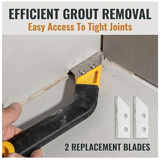 Grout Float and Grout Removal Tool Kit, Tile Grout Float with Non-Stick Rubber Pad, Grout Saw with 2 Blades, Hand Grout Removal Tool for Tile Cleaning and Repair