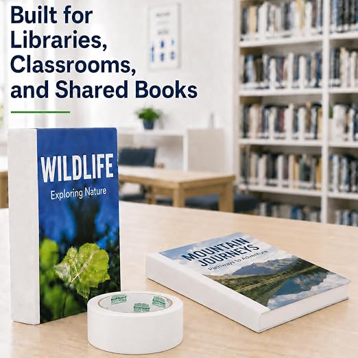 BookGuard White Book Repair Tape, 2 Inch x 15 Yard Archival Safe Cloth Book Binding Tape for Spine, Hinge and Cover Repair, Self-Adhesive Bookbinding Tape for Libraries, Schools and Bibles