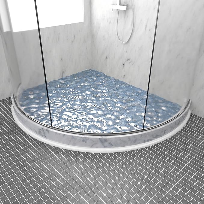Duzzy 98 Inch Flexible Quarter Round Molding, Silicone Rubber Peel and Stick Shower Water Barrier Suitable for the Shower Corner or Kitchen Countertop Sink and Cooktop
