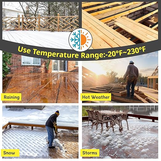 Joist Tape for Decking 2'' X 50', 6 Rolls Weather Resistance Butyl Tape, Waterproof and Anti-Corrosion, Self-Adhesive for Wood Joists Decks Beams Roof Extend Deck Life