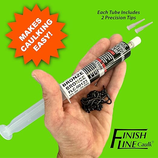 – Acrylic Urethane Elastomeric Sealant – Pre-Filled Precision Caulk Gun – Dark Brown/Bronze – 1 oz Tube – Flexible & Durable Sealant for Trim, Baseboards, and Small Cracks