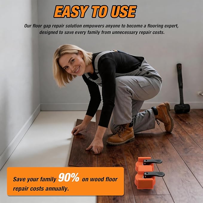 Floor gap fixer tool - Heavy Duty Floor Gap Fixer Tool, Newly upgraded enhanced vacuum dual suction cup - Floor Gaps Repair Tool for smooth plane Plank flooring, Laminate, Vinyl, Tile Flooring