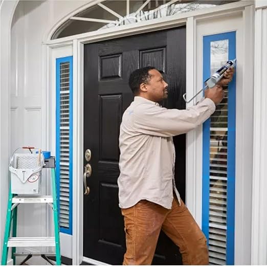 GE Supreme Paintable Silicone Caulk for Window & Door, White, 9.5 fl oz Cartridge, 12 Pack - 100% Waterproof Silicone Sealant, 7X Stronger Adhesion, Freeze & Sun Proof