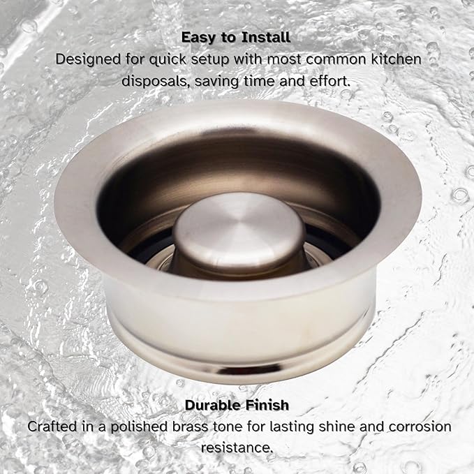 Westbrass D2089-20 4-1/4" Kitchen Sink Waste Disposal Drain Flange and Stopper, Stainless Steel