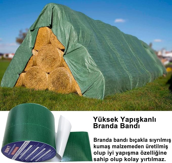 High Adhesive Tarpaulin Repair Tape, Tear Resistance Tent Tarp Repair Patch, Waterproof Heavy Duty Canvas Tarp Repair Tape for Car Boat Truck Roof Camping Woodpile，3.15IN*16.4FT，Green