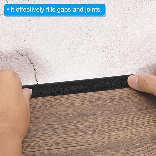 PATIKIL 13/64 Inch x 65.6 Feet Backer Rod, Foam Rope Caulk Crack Joint Filler Roll Seal Weather Strip for Home Construction, Black