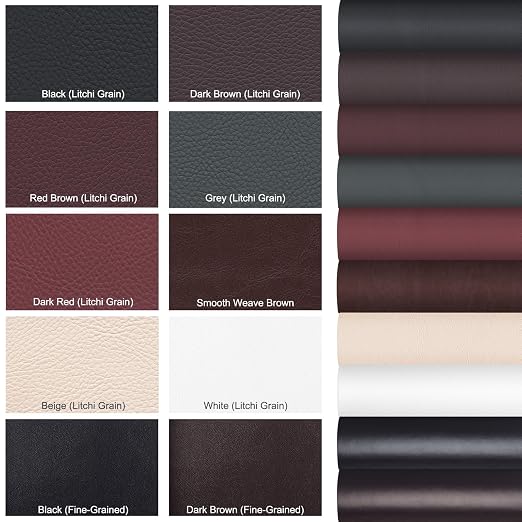 Leather Patches for Furniture,17X79inch Self Adhesive Leather Repair Patch,Leather Repair kit for Furniture, Couch,Car Seat,Motorcycle seat,Loveseat (Red Brown-Litchi Grain, 17X79 inch)
