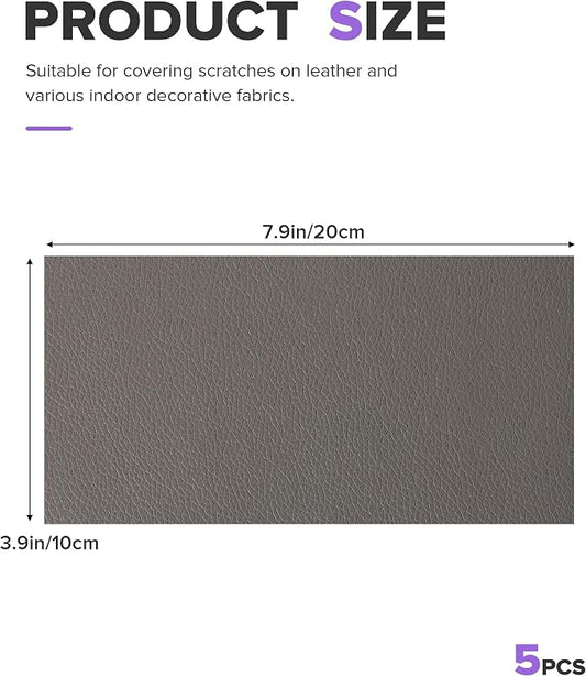 2PCS Leather Repair Patch,Car Accessories Universal PU Vinyl Self Adhesive Leather Repair Patch for Car Upholstery Seat,Ideal for Covering Tears,Scratches (Gray)