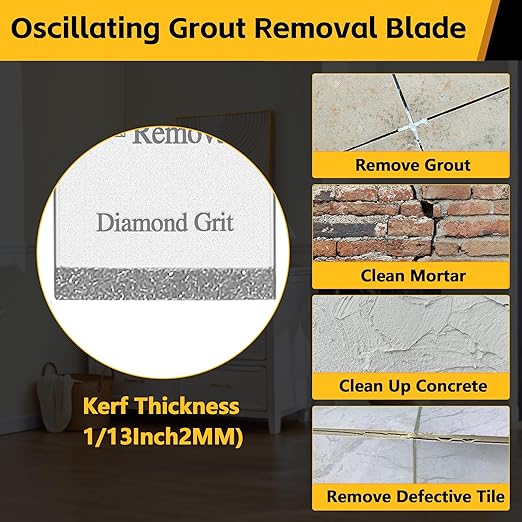 12 PCS Diamond Saw Blades for Oscillating Tool, Grout Removal Blade,Professional Multi Tool Blades Kit for Grout, Cement,Fit Milwaukee, Dewalt, Bosch, Ryobi