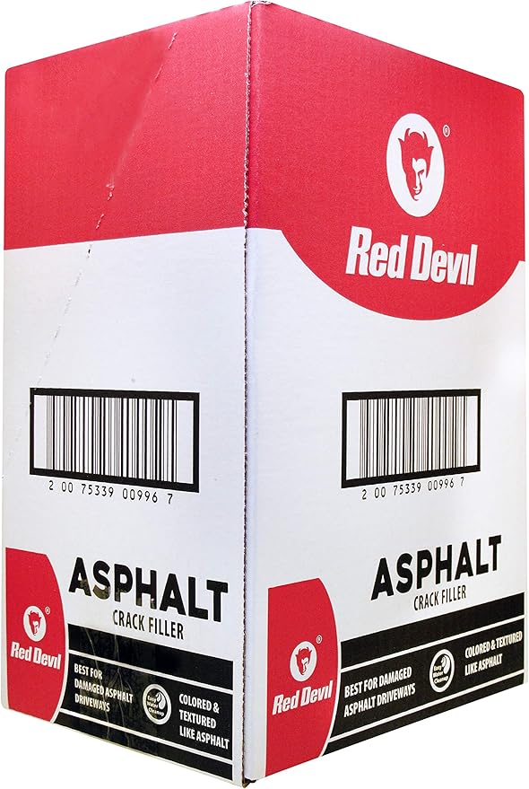 Red Devil 0637 Asphalt Crack Filler Sealant – Black Acrylic Driveway Sealer for Cracks & Joints, Forms a Water-Resistant Seal, 10.1 fl oz, Pack of 12, Made in USA