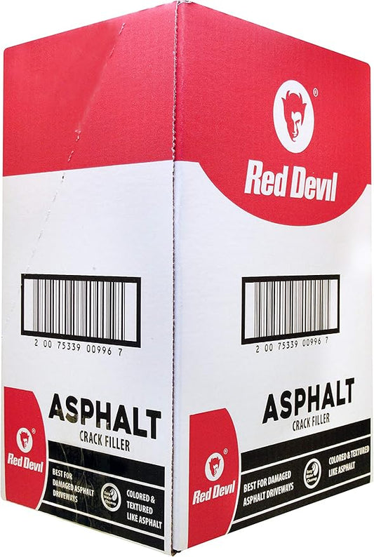 Red Devil 0637 Asphalt Crack Filler Sealant – Black Acrylic Driveway Sealer for Cracks & Joints, Forms a Water-Resistant Seal, 10.1 fl oz, Pack of 12, Made in USA