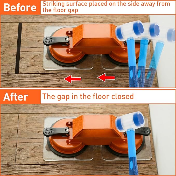 VinBee Floor Gap Fixer Tool,Heavy Duty Laminate Floor Gap Repair Tool with Suction Cup,Flooring Tools Kit for Vinyl Plank,Wood,Tile Installation & Home DIY