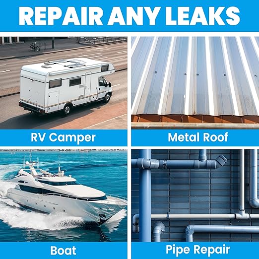 TAPEBEAR RV Sealant Tape 6"×50', White RV Roof Tape Waterproof Seal Tape UV & Weatherproof Repair Sealant Roofing Tape Stop Leak for Camper, Trailer, Boat, Truck