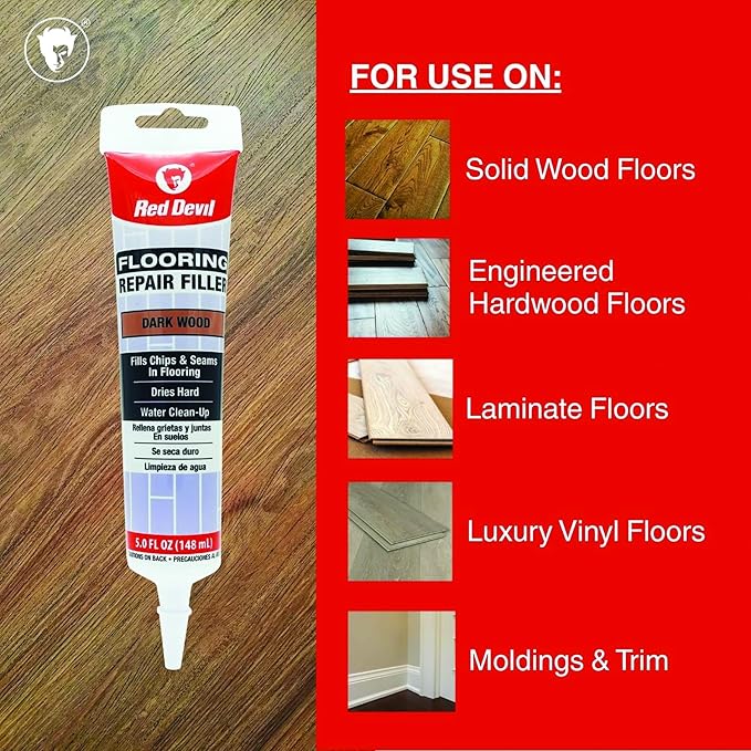 Red Devil 056045 Flooring Repair Filler, 5 oz., Dark Wood, 1 Pack