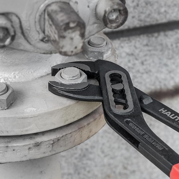 HAUTMEC Water Pump Pliers Set, Wider Opening,Groove Joint Pliers with Curved Jaw and Quick Adjustment Lock for Gripping,Repair,Nuts,Bolts, Pipe,12/10/7 Inch HT0323