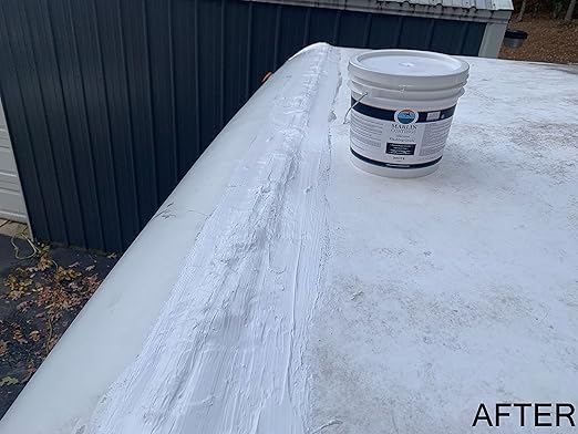 100% Silicone Roof Patch – Prevent and Repair Leaks – Complete Waterproofing – Easy Trowel or Brush Application…(1 Gallon, White)