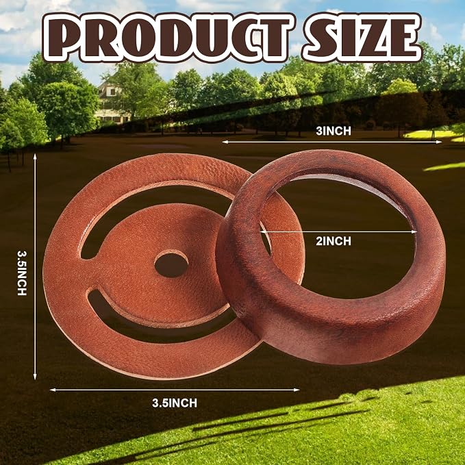 Pushglossy 2 Sets Leather Pitcher Pump Repair Kit Include 2 Pcs 3 1/2 Incehs Lower Valve Leather 2 Pcs 3'' x 2'' Leather Cup Leather Lower Valve Leather Cup Pitcher Pump Well Kit for Spout Hand Press