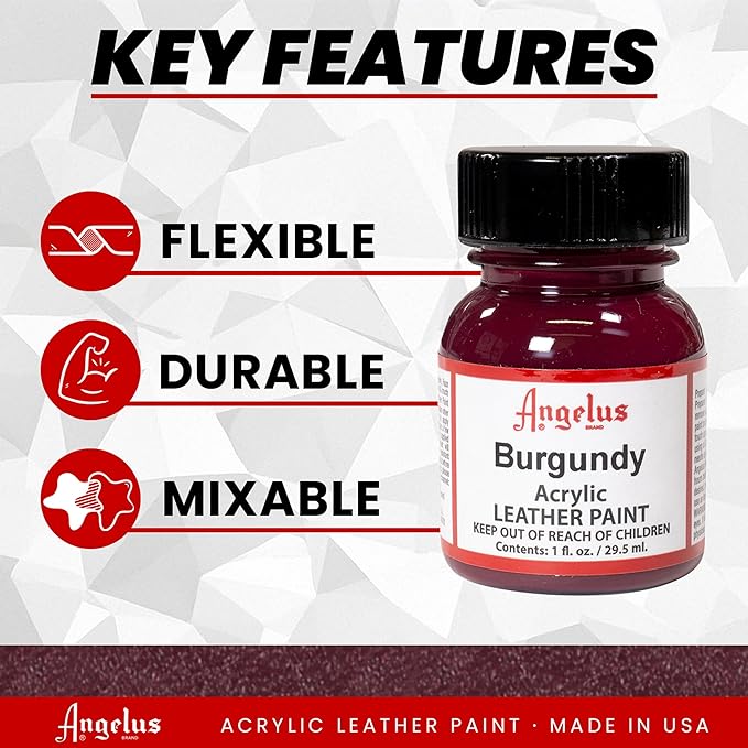 Angelus Acrylic Leather Paint, 1 Fl Oz (Pack of 1), Burgundy
