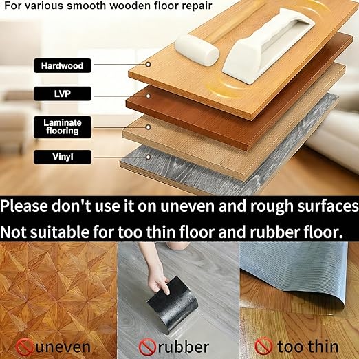 Floor Gap Fixer Tool, Violetfox Heavy-Duty Plank Grabber Laminate Flooring Tools Wood Floor Repair LVP Installation Kit (gap fixer + Mallet)