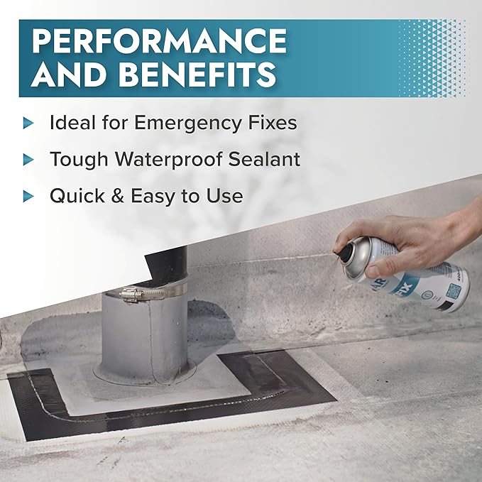 Polar Clear Leak Fix Spray - 2 x 13.5fl. oz - Waterproof Roof Sealant - Instantly Seals Leaks and Cracks, for Lasting Protection on Roofs, Drainpipes & Gutter Repairs- for Interior and Exterior Use